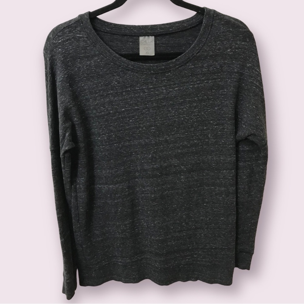 CALIA By Carrie Underwood Womens Rayon Cotton Gray Side Zip Detail Sweatshirt XS